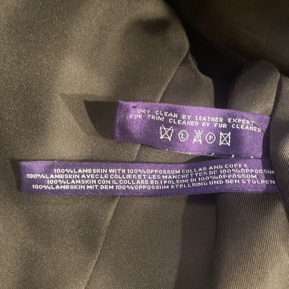 Vintage Ralph Lauren Purple Label Fur Collar Short Jacket Leather Belted Coat 8 - Picture 6 of 16